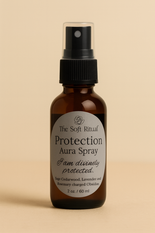 crystal-infused aura spray for protection and grounding